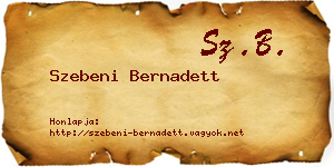Szebeni Bernadett névjegykártya