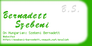 bernadett szebeni business card